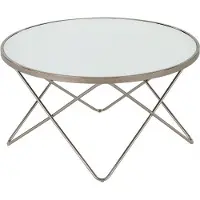 CasaDolce Table basse SUEDE, 85x46 cm, plateau en verre trempé, cadre métallique