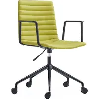CasaDolce set de 2 chaises de bureau BREZO, vert, 72x67x84/91 cm, pivotantes et réglables en hauteur, avec accoudoirs fixes