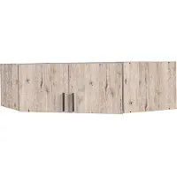 Meublorama Surmeuble d'armoire d'angle 2 portes FLEX – Chêne wellington & gris graphite