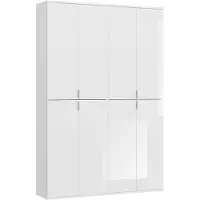 Meublorama Armoire 8 portes BODITE – Rangement spacieux en blanc laqué