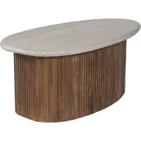 Meublorama Table basse en bois massif collection DELHI 90cm - Style ethnique et design
