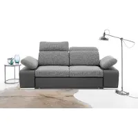 Piaski Canapé 2 places noir-gris foncé avec fonction couchage