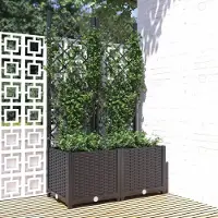 Prolenta Maison Exclusive - Jardinière avec treillis, noire, 80 x 40 x 136 cm, PP