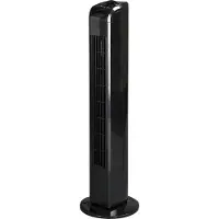 JUNG TV02 Ventilateur de tour - Ventilateur à colonne noir de 76 cm avec 50W, 4 m/s de débit d'air & 75° d'oscillation - Efficacité énergétique A