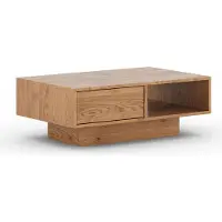 Feldmann-Wohnen Table basse Collodi Table de salon 110x70x40cm Bois massif huilé Couleur au choix Chêne sauvage naturel