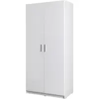 Meublorama Armoire FLEX – 2 portes – Blanc brillant – 92×198×54 cm – Design moderne