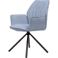 CasaDolce Chaise de salle à manger JANSON, lot de 2, 58x63x90 cm, bleu clair, rembourrée, pieds en métal