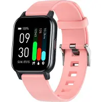 Ele eleoption GTS1 Montre intelligente étanche, moniteur de santé avec 16 modes de sport contrôle de la musique boire de l'eau/siège/rappel d'appel, rose