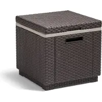 Allibert by KETER Allibert 212160 Glacière/table d'appoint Ice Cube, aspect rotin, plastique, brun