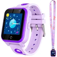 Ele eleoption (Violet) A9 Smart Game Watch pour enfants, 18 jeux Smartwatch pour enfants avec sangle, lampe de poche, musique MP3, cadeaux pour enfants
