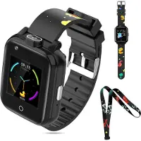 Ele eleoption (Noir)Montre intelligente pour enfants Filles Garçons Smart Game Watch pour enfants SmartWatch avec 18 jeux éducatifs