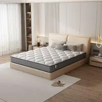 TEENO Matelas 140x190 cm Ressorts Ensaches, Matelas à mémoire de Forme et Ressorts,Matelas Ergonomique,Respirant,Hypoallergénique