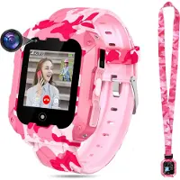 Ele eleoption (Rose) T28 Smartwatch pour enfants, smartwatch sécurisée 4G, tracker GPS, appel SOS, caméra Wifi pour enfants, étudiants de 4 à 12 ans, cadeaux d'anniversaire