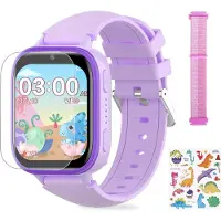 Ele eleoption Montre intelligente pour enfants avec fonction d'appel,31 jeux de puzzle, montre intelligente multifonctionnelle pour enfants, garçons et filles(Violet)