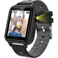 Ele eleoption (Noir) A8 Smart Game Watch pour enfants, 18 jeux Smartwatch pour garçons filles avec podomètre calories lampe de poche montre MP3 musique enfants Noël Cadeaux d'anniversaire