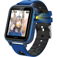 Ele eleoption (Bleu) A8 Smart Game Watch pour enfants, 18 jeux Smartwatch pour garçons filles avec podomètre calories lampe de poche montre MP3 musique enfants Noël Cadeaux d'anniversaire