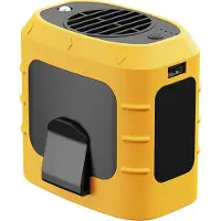 Ele eleoption (Orange) Ventilateur portable à clipser à la taille, 3 vitesses puissantes, ventilateur à collier mains libres Ventilateur à clipser à la taille pour le travail en plein air, à la ferme, en randonnée