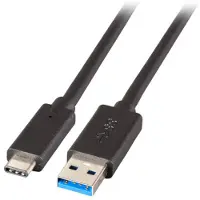 EFB Elektronik K5282-3ASW.1 USB3.1 Anschlusskabel A-C,St.-St.,1,0m,schwarz,Premium