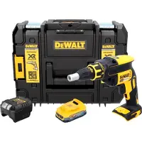 DeWalt DCF 620 E1T Visseuse pour cloisons sèches sans fil 18 V 30 Nm Brushless + 1x batterie Powerstack 1,7 Ah + chargeur + TSTAK