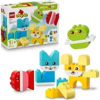LEGO DUPLO My First Les Jolis Animaux Créatifs 3-en-1, Jeu Créatif 1 an, Motricité, Jouet d'éveil