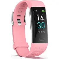 Ele eleoption S5 Sport Smart Watch pour hommes femmes Cardiofréquencemètre Fitness Tracker avec longue durée de vie de la batterie Etanche pour Android iPhone, Rose