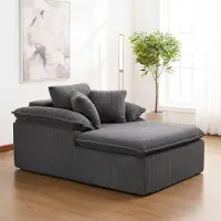 Ele eleoption (Gris) Fauteuil lounge sans cadre, canapé de relaxation bas avec hauteur d'assise de 46 cm, larges accoudoirs, pas de montage nécessaire