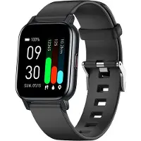 Ele eleoption GTS1 Montre intelligente étanche, moniteur de santé avec 16 modes de sport contrôle de la musique boire de l'eau/siège/rappel d'appel, noir