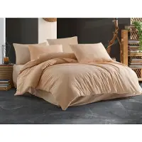 Brotex® Linge de lit en crêpe français UNI 200x200, 70x90cm Beige