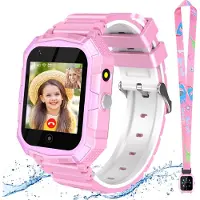 Ele eleoption (Rose) T32 4G Smartwatch pour enfants, montre téléphone avec appareil photo, prise d'appel, podomètre, SOS, GPS Smartwatch