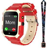 Ele eleoption (Rouge) T32 4G Smartwatch pour enfants, montre téléphone avec appareil photo, prise d'appel, podomètre, SOS, GPS Smartwatch