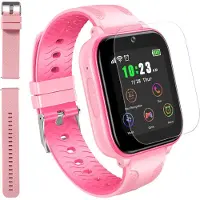 Ele eleoption (Rose) T12 4G Smart Watch pour enfants, montre pour enfants à écran tactile avec traceur GPS et appels, appel vidéo vocal, caméra SOS, lecteur de musique