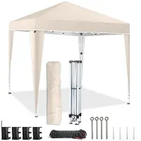Ele eleoption Tente pop-up pliable 3 x 3 m, tente instantanée d'extérieur pour le camping, la plage, le jardin, les fêtes et les événements en plein air, kaki