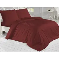 Brotex® Linge de lit français Satin 240x220, 70x90cm bordeaux