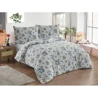 Brotex® Lin coton français 240x220,70x90 Olivia bleu