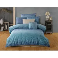 Brotex® Lin coton français 240x200,70x90 Guru bleu
