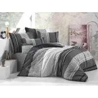 Brotex® Lin coton français 200x200,70x90 Sorento noir