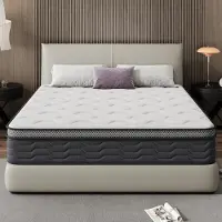 DEWINNER Matelas 120x190 Épaisseur 25 cm, Matelas de Lit d'adulte,Matelas à Ressorts Ensachés et à Mémoire de Forme, Dureté Moyenne, Matelas 7 Zones