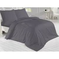Brotex® Linge de lit français Satin 220x200, 70x90cm anthracite