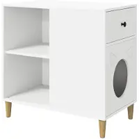 vidaXL Maison pour chats Blanc 72 x 42,5 x 70 cm Bois composite