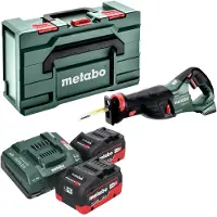 Metabo SSEP 18 LT Scie sabre sans fil 18 V 32 mm + 2x batterie LiHD 5,5 Ah + chargeur + Metabox