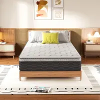 DEWINNER Matelas 90x190 Épaisseur 25 cm, Matelas de lit d'adulte,Matelas à Ressorts Ensachés et à mémoire de Forme, Dureté Moyenne,7 Zones