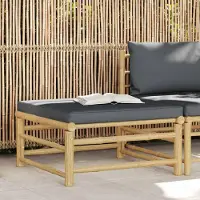 Prolenta Maison Exclusive - Pouf de jardin avec coussin gris foncé en bambou