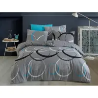 Brotex® Lin coton français 220x200,70x90 Toronto bluegrey