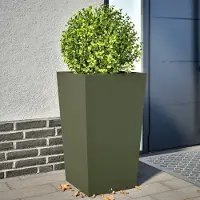 Prolenta Maison Exclusive - Deux jardinières en acier, couleur olive, dimensions 45x45x75 cm