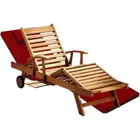 Lestix International Gartenliege Auflage 200cm x 62cm für Gartenliege Foggia / Enna Rot