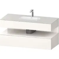 Duravit Collection One lavabo à encastrer avec meuble sous-vasque en console, 1200x550x600mm, niche blanc ultra-brillant, QA4787022840010