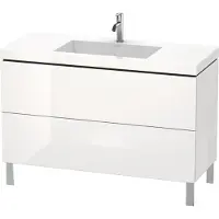 Duravit L-Cube c-bonded Ensemble vertical, 2 tiroirs, sans trop-plein, 1 trou pour robinet, 1200x698x480mm, LC6939O2222