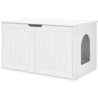 vidaXL Maison pour chats Blanc 85 x 55 x 50,5 cm Bois composite