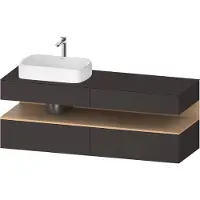 Duravit Collection One Meuble sous-vasque sur console, 2 tiroirs, découpe à gauche, 1600x550x600mm, niche en chêne naturel, QA4777030800000