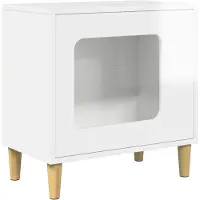 vidaXL Maison pour chats Blanc brillant 51 x 30 x 52 cm Bois composite